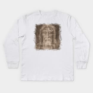 The Shroud of Turin Jesus Holy Face Veronicas Veil Mandylion Edessa 101 Kids Long Sleeve T-Shirt